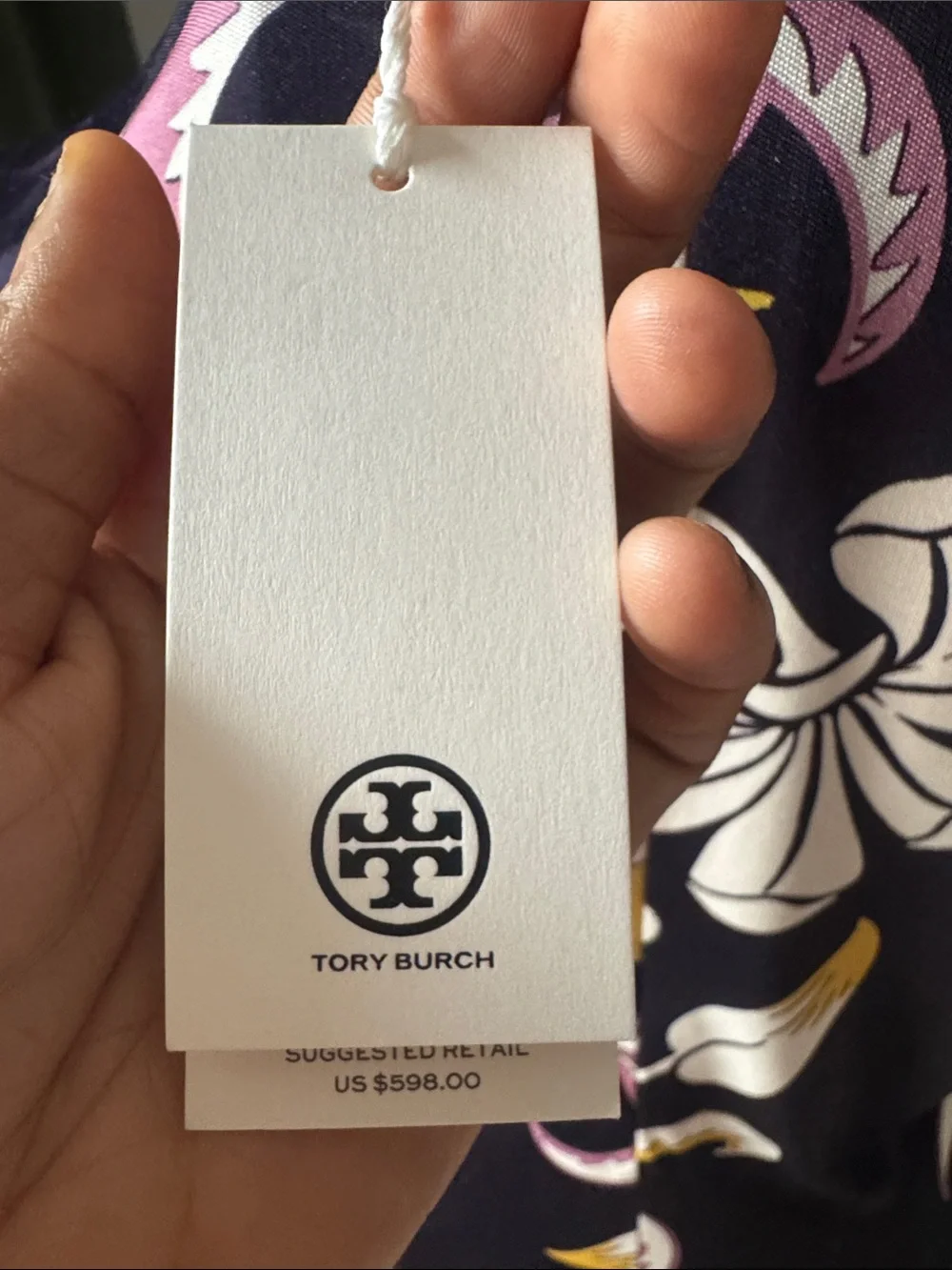 Tory Burch Printed Mockneck Jersey Dress Color:Pink Tropical Border size 6